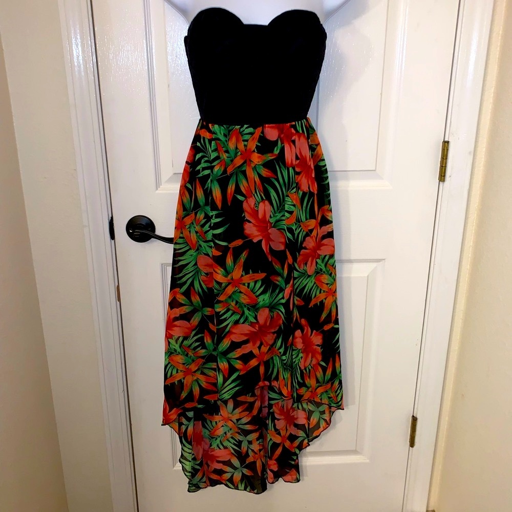 🌹New Sequin Hearts strapless high-low dress